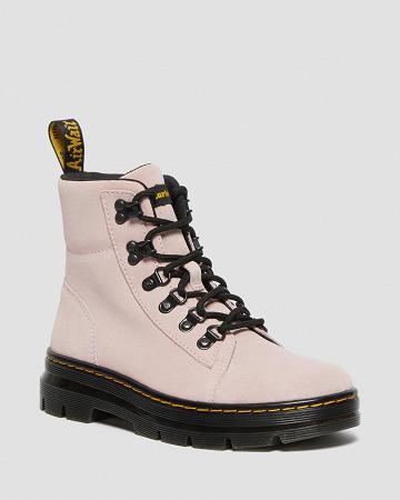 Pink Women's Dr Martens Combs Women Suede Casual Boots | CA 85YXF